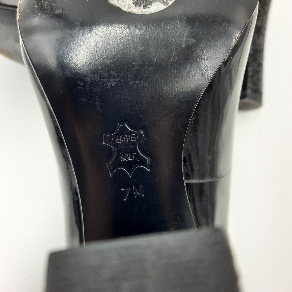 TORY BURCH Patent Leather Colin Pumps Glitter Heel Witchy Office Evening Black 7 - Picture 12 of 14
